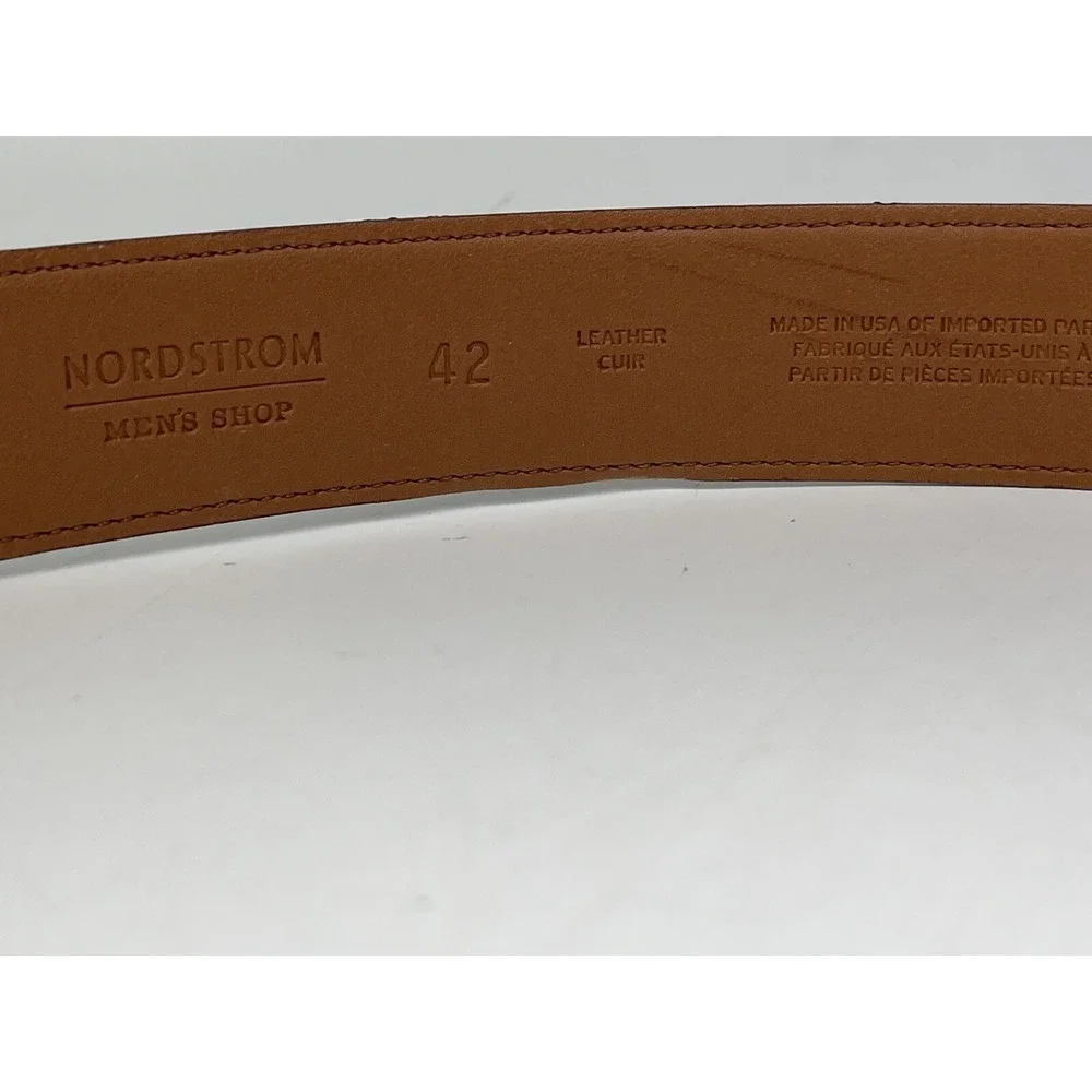 Nordstrom Worn Brown Leather Dress Belt - Handcrafted in the USA - Men's Size 38